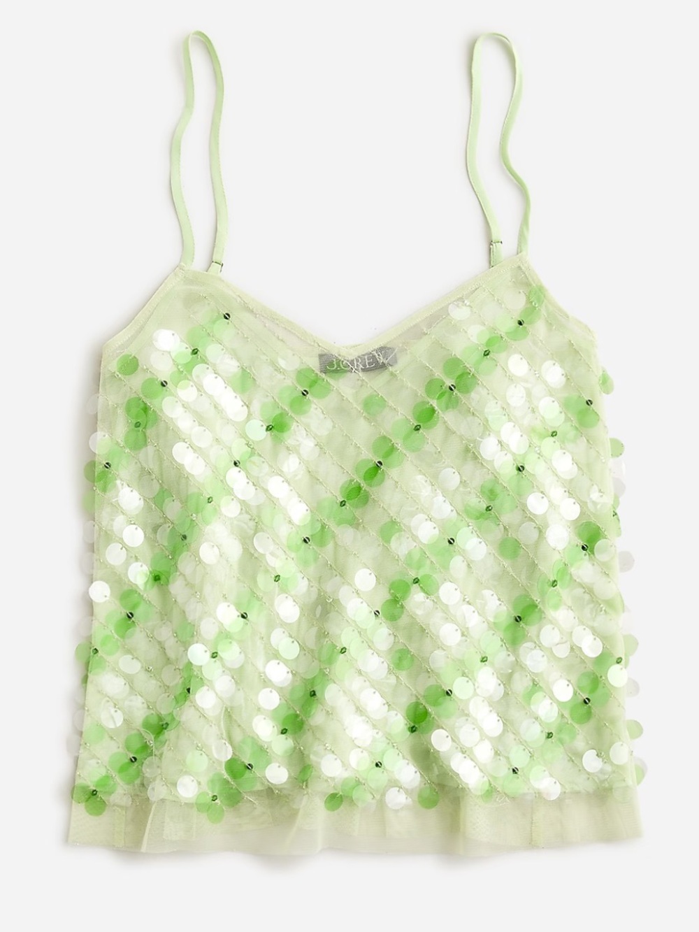 J. Crew Collection Lime Sequin Camisole Tank Top, Size Small, EUC